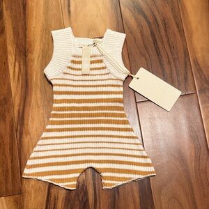 Millk Chic Striped Knit Romper